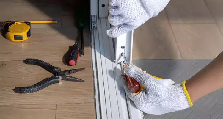 Backyard Sliding Door Track Repair in Davie, FL